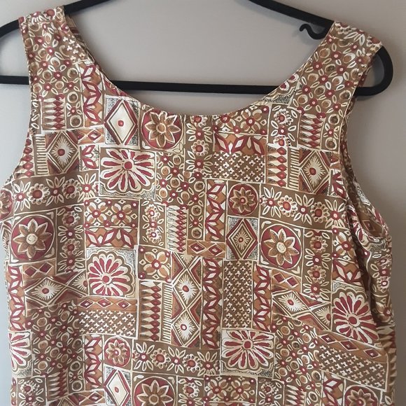 Vintage Stunt Collections Tan 100% Silk Sleeveless Blouse Tank Top Size Small - Picture 6 of 12